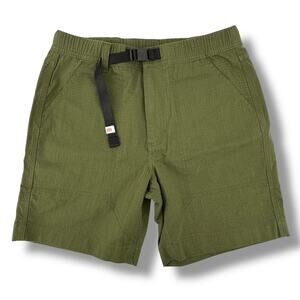 Topo Designs Ripstop Mountain Shorts Mens Sz S Olive Green Belted 7" Inseam